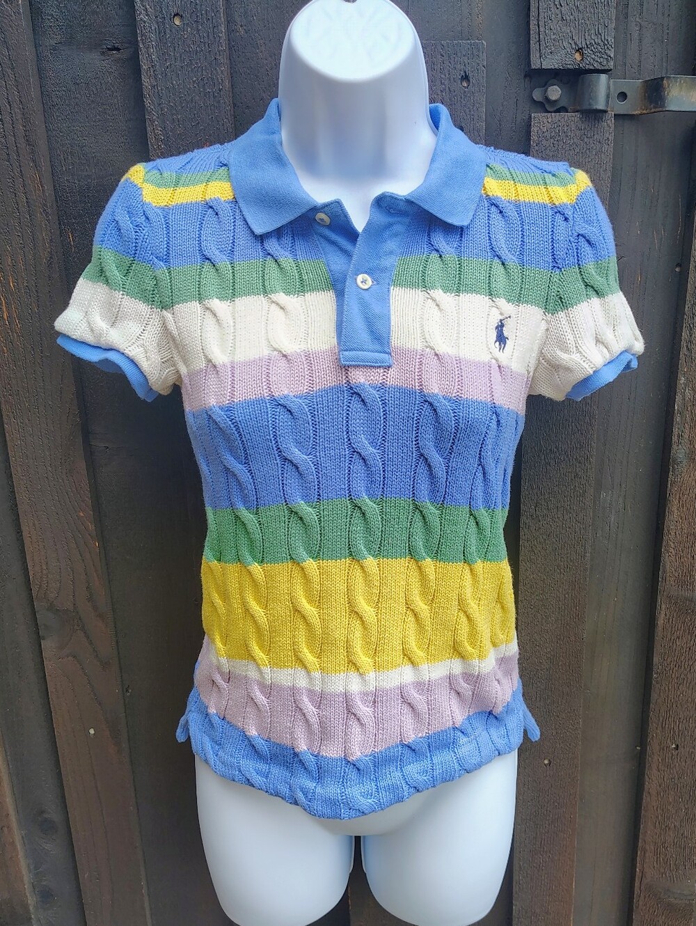 Ralph Lauren Cable-Knit Polo Top